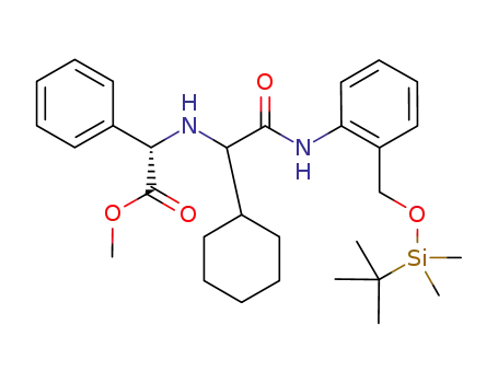 Benzeneacetic acid, alpha-[[1-cyclohexyl-2-[[2-[[[(1,1-dimethylethyl)dimethylsilyl]oxy]methyl]phenyl]amino]-2-oxoethyl]amino]-, methyl ester, (alphaS)- (9CI)