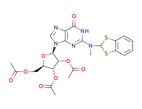 2',3',5'-Tri-O-acetyl-N<sup>2</sup>-(1,3-benzodithiol-2-yl)-N<sup>2</sup>-methylguanosine