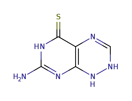 Molecular Structure of 31791-00-1 (7-amino-2,8-dihydropyrimido[5,4-e][1,2,4]triazine-5(1H)-thione)