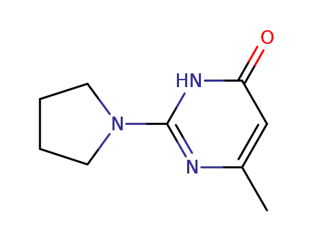 Molecular Structure of 284680-44-0 (6-Methyl-2-pyrrolidin-1-ylpyrimidin-4(3H)-one)
