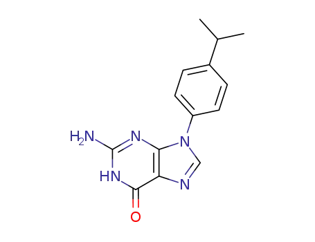 Molecular Structure of 21318-92-3 (2-amino-9-[4-(propan-2-yl)phenyl]-3,9-dihydro-6H-purin-6-one)
