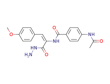 Molecular Structure of 28272-06-2 (4-acetamido-N-[(Z)-1-(hydrazinecarbonyl)-2-(4-methoxyphenyl)ethenyl]be nzamide)