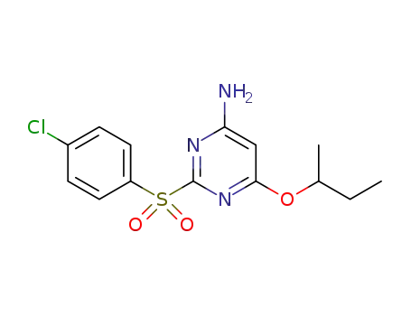 Molecular Structure of 284681-63-6 (2-[(4-chlorophenyl)sulfonyl]-6-(1-methylpropoxy)pyrimidin-4-amine)