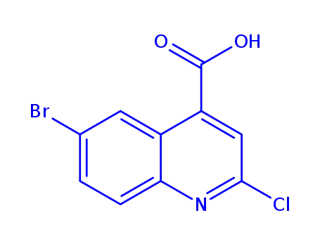 Molecular Structure of 287176-62-9 (6-BROMO-2-CHLOROQUINOLINE-4-CARBOXYLIC ACID, 97)