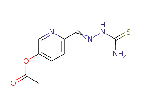 Molecular Structure of 28321-28-0 (6-(carbamothioylcarbonohydrazonoyl)pyridin-3-yl acetate)