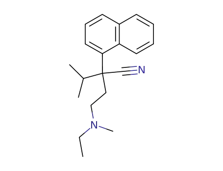 Molecular Structure of 2809-60-1 (alpha-(2-(N-Ethyl-N-methylamino)ethyl)-alpha-isopropyl-1-naphthaleneac etonitrile)