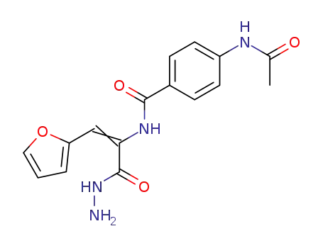 Molecular Structure of 28201-92-5 (2-Furanacrylic acid, alpha-(p-acetamidobenzamido)-, hydrazide)