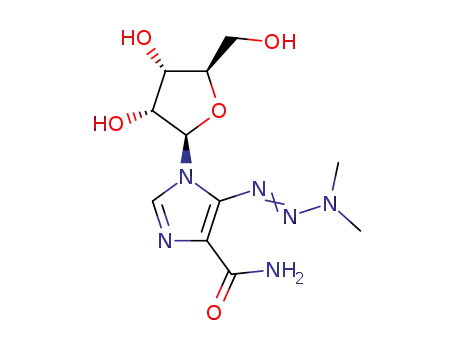 Molecular Structure of 28405-61-0 (5-(3,3-dimethyltriaz-1-en-1-yl)-1-pentofuranosyl-1H-imidazole-4-carboxamide)