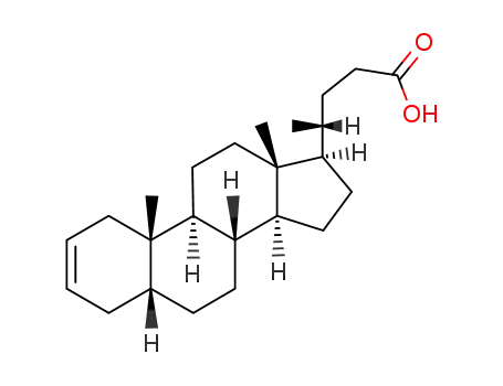 Molecular Structure of 42737-20-2 (5-beta‐chol‐2‐en‐24‐oic acid)