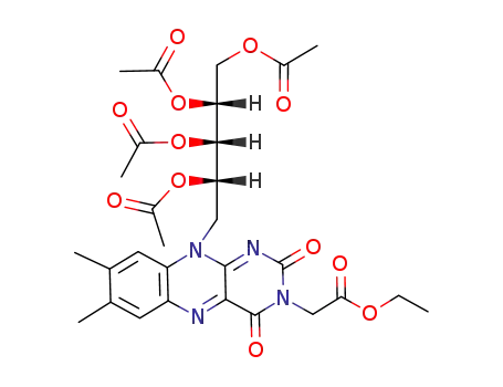 [7,8-dimethyl-2,4-dioxo-10-(2,3,4,5-tetraacetoxy-pentyl)-4,10-dihydro-2<i>H</i>-benzo[<i>g</i>]pteridin-3-yl]-acetic acid ethyl ester