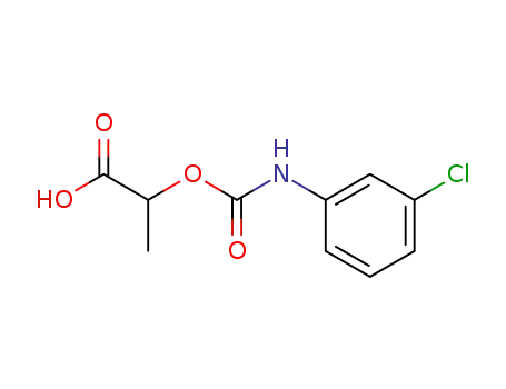 Molecular Structure of 28705-92-2 (2-{[(3-chlorophenyl)carbamoyl]oxy}propanoic acid)