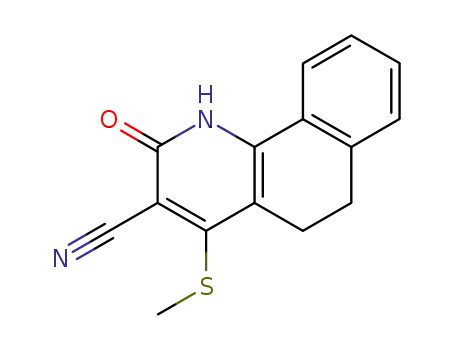 Molecular Structure of 28559-55-9 (4-(methylsulfanyl)-2-oxo-1,2,5,6-tetrahydrobenzo[h]quinoline-3-carbonitrile)
