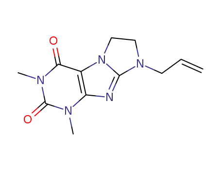 Molecular Structure of 28557-25-7 (8-Allyl-7,8-dihydro-1,3-dimethyl-1H-imidazo[2,1-f]purine-2,4(3H,6H)-dione)