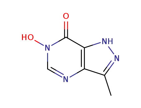 Molecular Structure of 28668-25-9 (6-hydroxy-3-methyl-2,6-dihydro-7H-pyrazolo[4,3-d]pyrimidin-7-one)