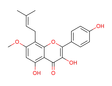 Molecular Structure of 28610-30-2 (4',5-Dihydroxy-7-Methoxy-8-prenylflavonol)