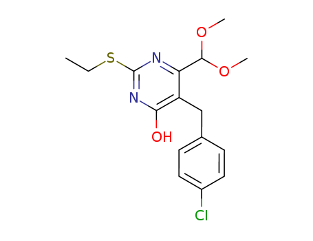 4(3H)-Pyrimidinone,5-[(4-chlorophenyl)methyl]-6-(dimethoxymethyl)-2-(ethylthio)- cas  21326-19-2