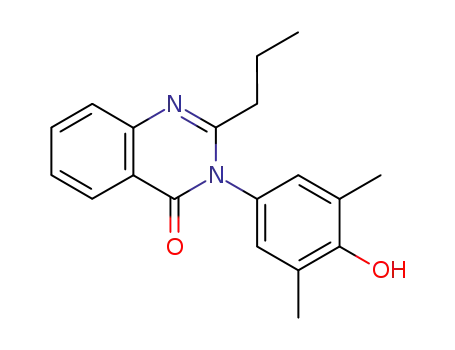 Molecular Structure of 28513-42-0 (3-(4-hydroxy-3,5-dimethylphenyl)-2-propylquinazolin-4(3H)-one)