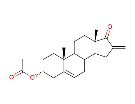 Molecular Structure of 2862-68-2 (16-methylene-17-oxoandrost-5-en-3-yl acetate)
