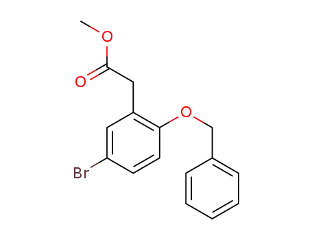 Molecular Structure of 282536-92-9 (METHYL 2-(2-(BENZYLOXY)-5-BROMOPHENYL)ACETATE)