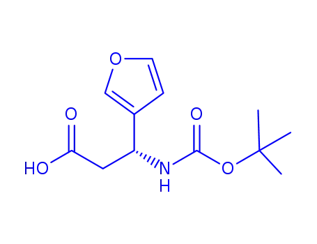Molecular Structure of 284492-24-6 (3-TERT-BUTOXYCARBONYLAMINO-3-FURAN-3-YL-PROPIONIC ACID)