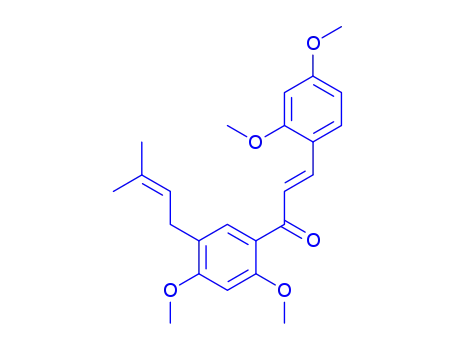 Molecular Structure of 214264-25-2 (1-[2,4-dimethoxy-5-(3-methyl-2-butenyl)phenyl]-3-(2,4-dimethoxyphenyl)-2-propen-1-one)