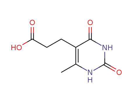 Molecular Structure of 28181-39-7 (3-(6-METHYL-2,4-DIOXO-1,2,3,4-TETRAHYDROPYRIMIDIN-5-YL)PROPANOIC ACID)