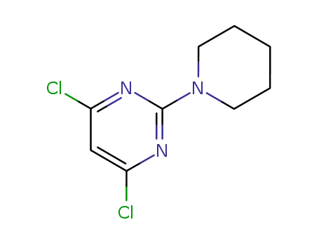 Molecular Structure of 7038-67-7 (2-(PIPERIDIN-1-YL)-4,6-DICHLOROPYRIMIDINE)