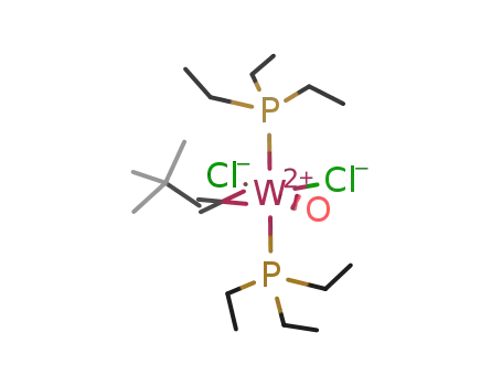 Molecular Structure of 74666-77-6 (W(O)(CHC(CH<sub>3</sub>)3)Cl<sub>2</sub>(P(C<sub>2</sub>H<sub>5</sub>)3)2)