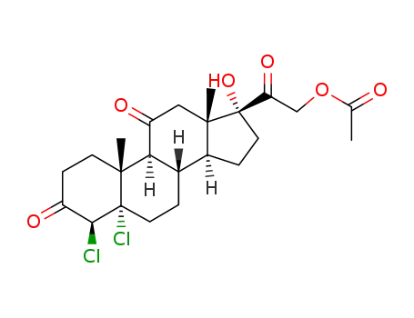 Molecular Structure of 113862-15-0 (21-acetoxy-4β,5-dichloro-17-hydroxy-5α-pregnane-3,11,20-trione)