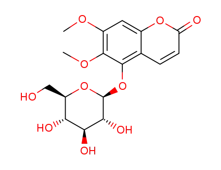 Molecular Structure of 28446-08-4 (5-(β-D-Glucopyranosyloxy)-6,7-dimethoxy-2H-1-benzopyran-2-one)