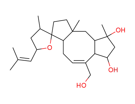 Molecular Structure of 21413-30-9 (14,18-Epoxyophiobola-7,19-diene-3,5α,25-triol)