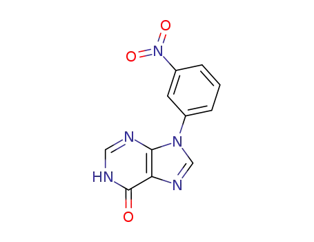 Molecular Structure of 21314-02-3 (9-(3-nitrophenyl)-3,9-dihydro-6H-purin-6-one)