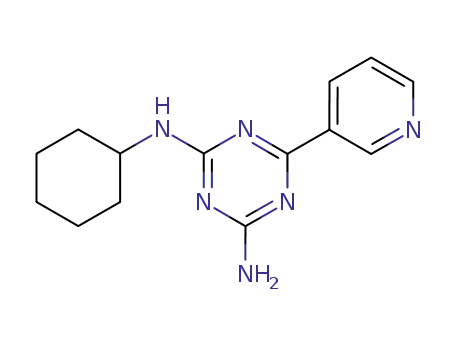 Molecular Structure of 28321-37-1 (N-cyclohexyl-6-pyridin-3-yl-1,3,5-triazine-2,4-diamine)
