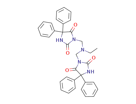 Molecular Structure of 21410-09-3 (3-[[(2,5-dioxo-4,4-diphenyl-imidazolidin-1-yl)methyl-ethyl-amino]methy l]-5,5-diphenyl-imidazolidine-2,4-dione)