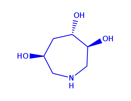 Molecular Structure of 284031-35-2 (1H-Azepine-3,4,6-triol, hexahydro-, (3R,4S,6R)- (9CI))