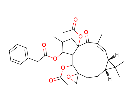 Benzeneacetic acid,(1aR,2'R,2E,4aR,6S,7S,7aR,8S,11aS)-4a,8-bis(acetyloxy)-1,1a,4,4a,5,6,7,7a,8,10,11,11a-dodecahydro-1,1,3,6-tetramethyl-4-oxospiro[9H-cyclopenta[a]cyclopropa[f]cycloundecene-9,2'-oxir