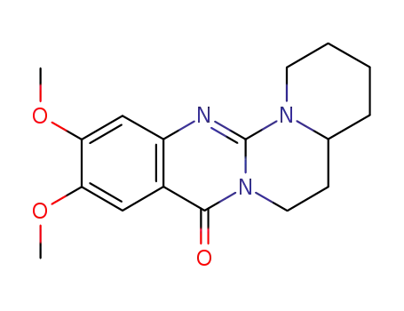 Molecular Structure of 33852-17-4 (2,3,4,4a,5,6-Hexahydro-10,11-dimethoxy-1H,8H-pyrido[1',2':3,4]pyrimido[2,1-b]quinazolin-8-one)