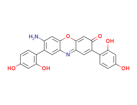 7-amino-8-(2,4-dihydroxyphenyl)-2-(2-hydroxy-4-oxocyclohexa-2,5-dien-1-ylidene)-10H-phenoxazin-3-one,8-(2,4-dihydroxyphenyl)-7-hydroxy-2-(2-hydroxy-4-oxocyclohexa-2,5-dien-1-ylidene)-10H-phenoxazin-3-