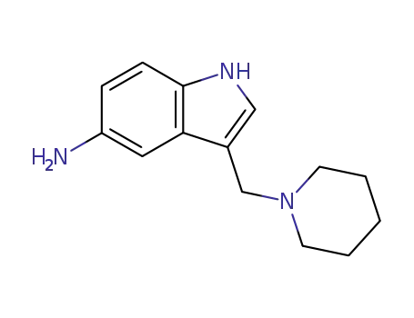 Molecular Structure of 3414-76-4 (3-(1-Piperidinylmethyl)-1H-indol-5-amine)