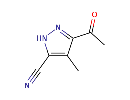 Molecular Structure of 875-56-9 (Pyrazole-3-carbonitrile, 5-acetyl-4-methyl- (8CI))
