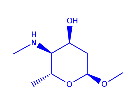 Molecular Structure of 341512-41-2 (alpha-D-ribo-Hexopyranoside,methyl2,4,6-trideoxy-4-(methylamino)-(9CI))