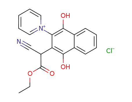 Molecular Structure of 111382-74-2 (1-[3-(ethoxycarbonyl-cyano-methyl)-1,4-dihydroxy-[2]naphthyl]-pyridinium; chloride)