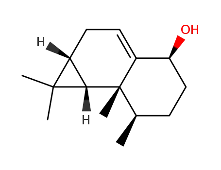 Molecular Structure of 34143-95-8 ((1aR)-1aα,2,4,5,6,7,7aα,7b-Octahydro-1,1,7α,7bα-tetramethyl-1H-cyclopropa[a]naphthalen-4α-ol)