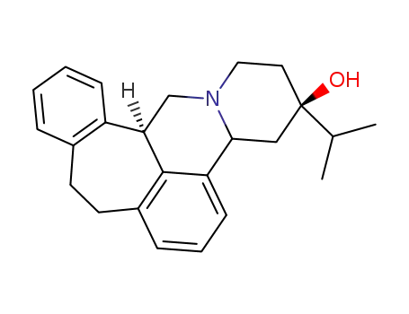 Molecular Structure of 61475-50-1 (1H-Benzo[6,7]cyclohepta[1,2,3-de]pyrido[2,1-a]isoquinolin-3-ol,2,3,4,4a,8,9,13b,14-octahydro-3-(1-methylethyl)-, (3R,4aR,13bR)- (9CI))