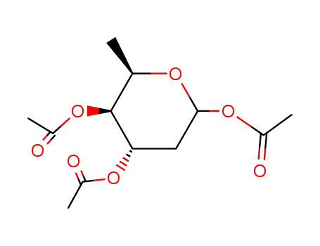 Molecular Structure of 71155-56-1 (1,3,4-tri-O-acetyl-2,6-dideoxy-D-xylo-hexopyranose)