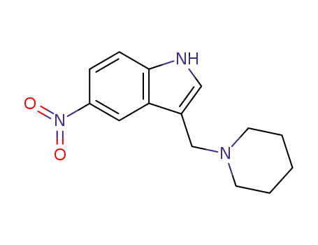 Molecular Structure of 3414-69-5 (5-Nitro-3-(1-piperidinylmethyl)-1H-indole)