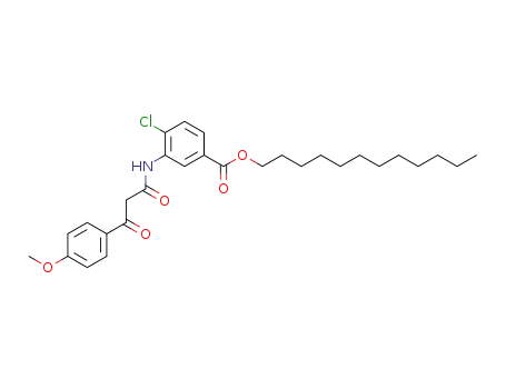 Molecular Structure of 33942-96-0 (2'-Chloro-5'-(dodecyloxycarbonyl)-2-(4-methoxybenzoyl)acetanilide)