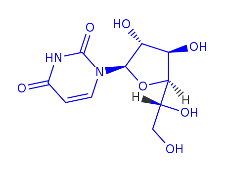 Molecular Structure of 339094-41-6 (2,4(1H,3H)-Pyrimidinedione, 1-.beta.-D-glucofuranosyl-)