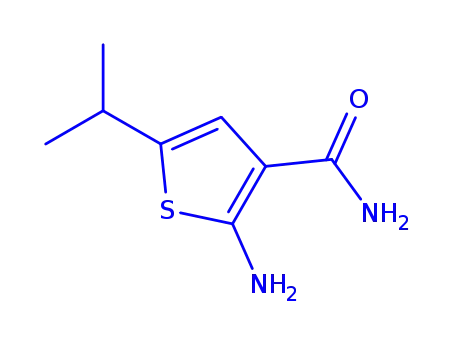 Molecular Structure of 343272-23-1 (2-AMINO-5-ISOPROPYLTHIOPHENE-3-CARBOXAMIDE)