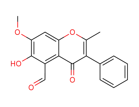 6-hydroxy-7-methoxy-2-methyl-4-oxo-3-phenyl-4<i>H</i>-chromene-5-carbaldehyde